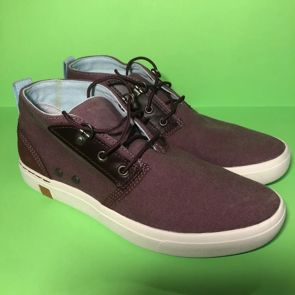 Timberland Chukka Bootie 8.5 Amherst Women's Canvas Sensor Flex Maroon